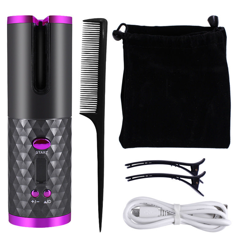 Glowrise™ Rechargeable Automatic Hair Curler – Portable Ceramic Rotating Styler